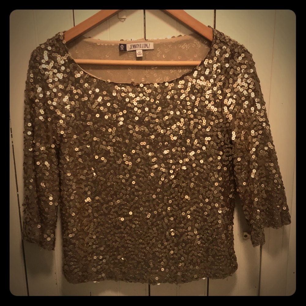 Gold sequin party top. Sz XS